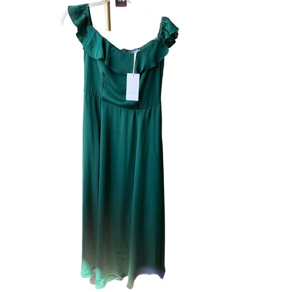 Modcloth Ruffled and Radiant Off-the-Shoulder Dress New With Tags Size S green - Picture 5 of 6